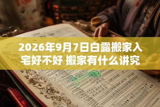2026年9月7日白露搬家入宅好不好 搬家有什么讲究