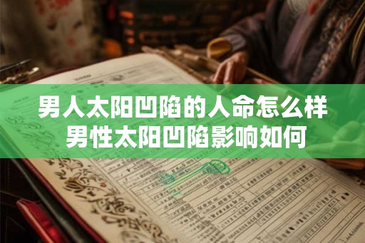 男人太阳凹陷的人命怎么样 男性太阳凹陷影响如何
