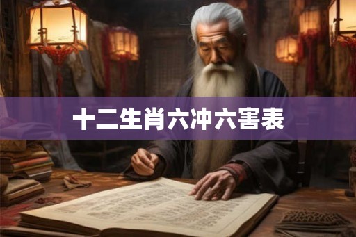 十二生肖六冲六害表