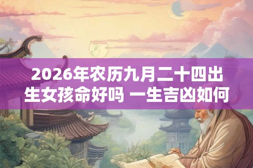 2026年农历九月二十四出生女孩命好吗 一生吉凶如何