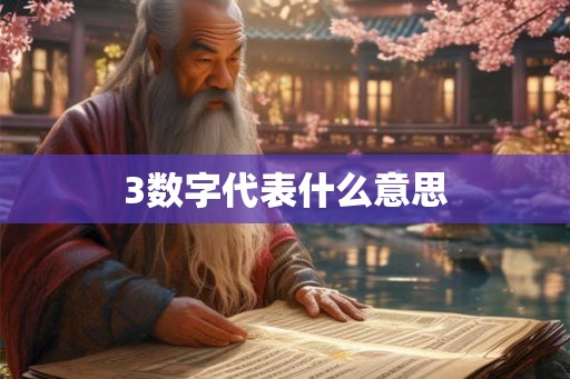 3数字代表什么意思