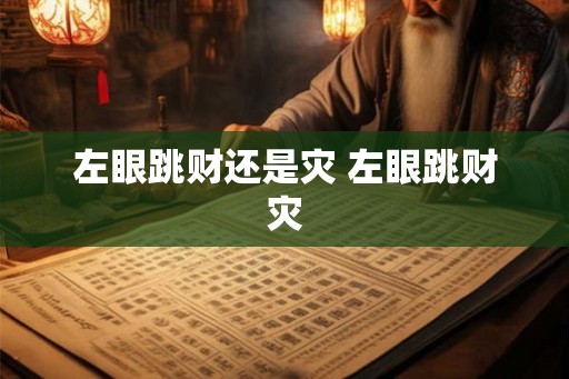 左眼跳财还是灾 左眼跳财灾