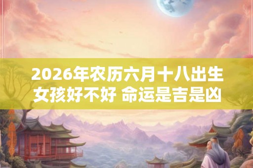 2026年农历六月十八出生女孩好不好 命运是吉是凶