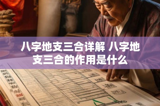 八字地支三合详解 八字地支三合的作用是什么