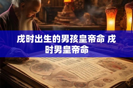 戌时出生的男孩皇帝命 戌时男皇帝命