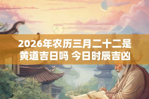 2026年农历三月二十二是黄道吉日吗 今日时辰吉凶