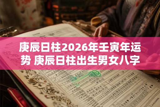 庚辰日柱2026年壬寅年运势 庚辰日柱出生男女八字命运
