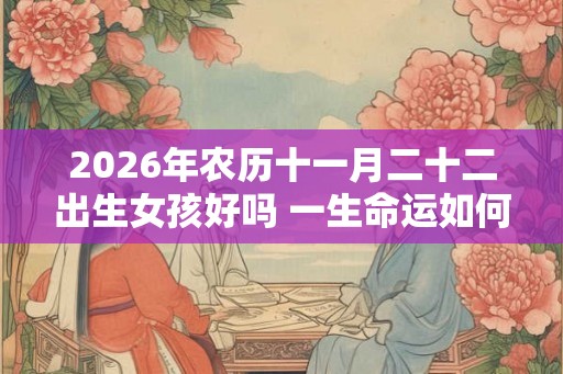 2026年农历十一月二十二出生女孩好吗 一生命运如何