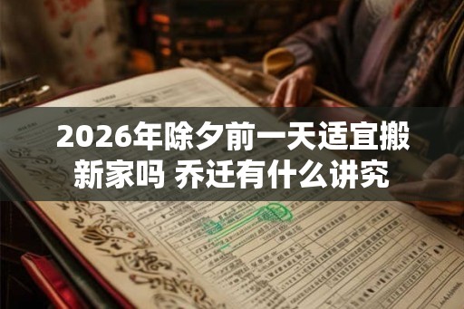 2026年除夕前一天适宜搬新家吗 乔迁有什么讲究 2026年除夕前一天适宜搬新家吗 乔迁有什么讲究