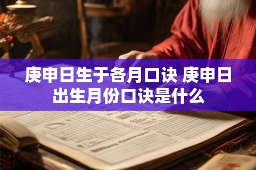 庚申日生于各月口诀 庚申日出生月份口诀是什么