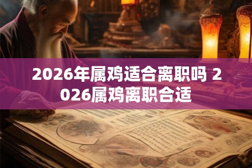 2026年属鸡适合离职吗 2026属鸡离职合适