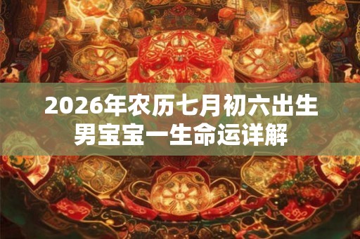2026年农历七月初六出生男宝宝一生命运详解