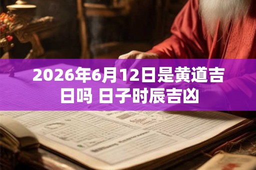 2026年6月12日是黄道吉日吗 日子时辰吉凶