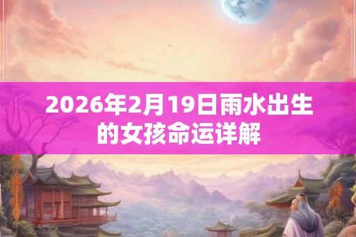 2026年2月19日雨水出生的女孩命运详解