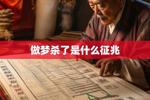 做梦杀了是什么征兆 做梦杀了是什么征兆