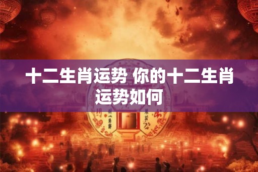 十二生肖运势 你的十二生肖运势如何