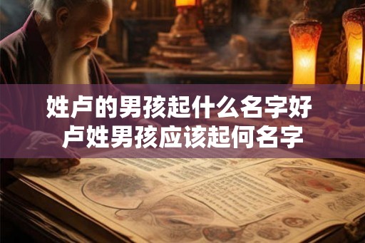 姓卢的男孩起什么名字好 卢姓男孩应该起何名字