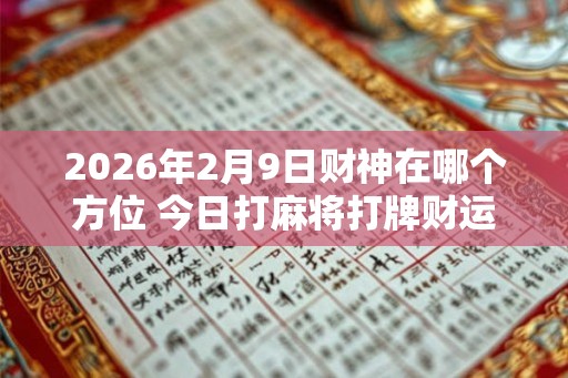 2026年2月9日财神在哪个方位 今日打麻将打牌财运方位