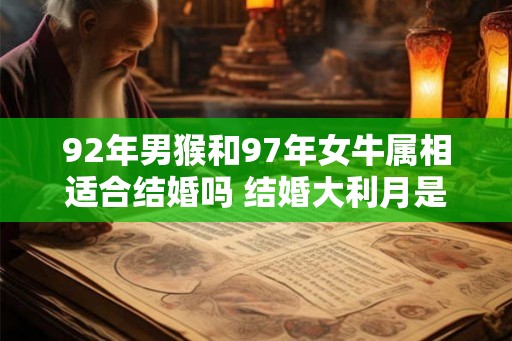 92年男猴和97年女牛属相适合结婚吗 结婚大利月是几月 92年男猴和97年女牛属相适合结婚吗 结婚大利月是几月