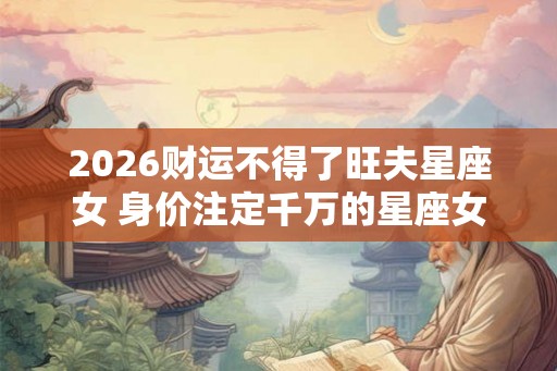 2026财运不得了旺夫星座女 身价注定千万的星座女