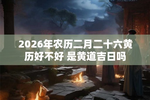 2026年农历二月二十六黄历好不好 是黄道吉日吗