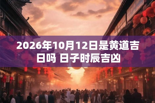 2026年10月12日是黄道吉日吗 日子时辰吉凶