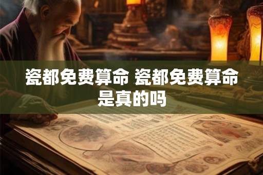 瓷都免费算命 瓷都免费算命是真的吗