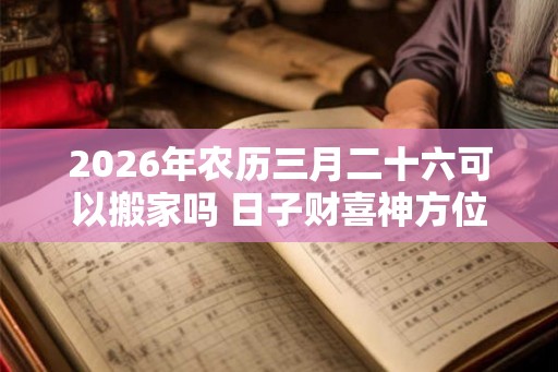 2026年农历三月二十六可以搬家吗 日子财喜神方位