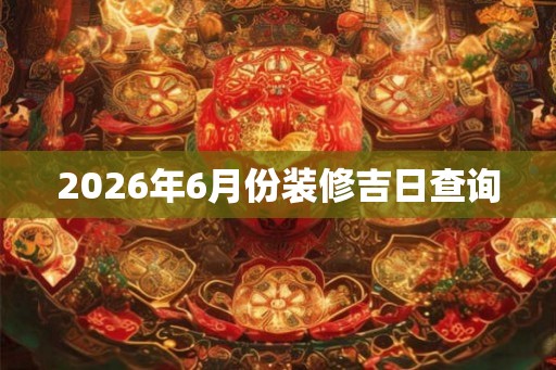 2026年6月份装修吉日查询