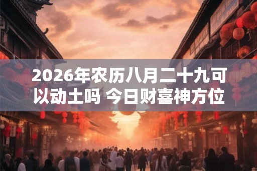 2026年农历八月二十九可以动土吗 今日财喜神方位