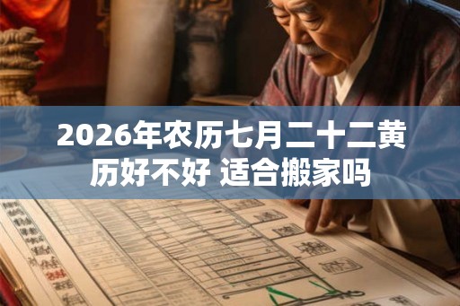 2026年农历七月二十二黄历好不好 适合搬家吗