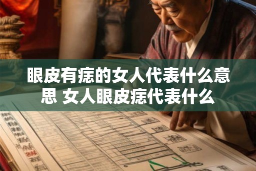 眼皮有痣的女人代表什么意思 女人眼皮痣代表什么