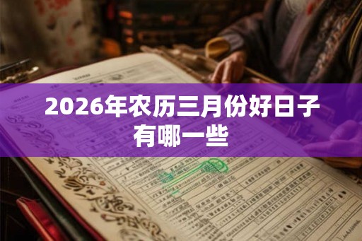 2026年农历三月份好日子有哪一些
