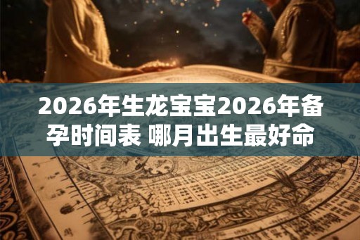 2026年生龙宝宝2026年备孕时间表 哪月出生最好命