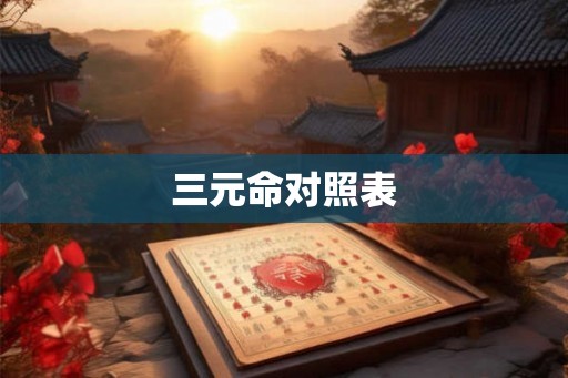 三元命对照表