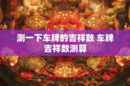 测一下车牌的吉祥数 车牌吉祥数测算
