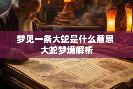 梦见一条大蛇是什么意思 大蛇梦境解析