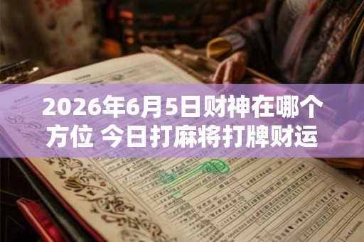 2026年6月5日财神在哪个方位 今日打麻将打牌财运方位