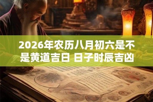 2026年农历八月初六是不是黄道吉日 日子时辰吉凶 2026年农历八月初六是不是黄道吉日 日子时辰吉凶
