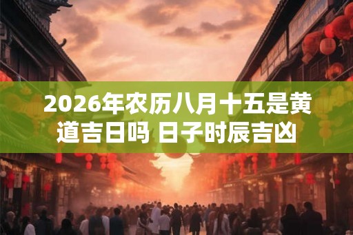 2026年农历八月十五是黄道吉日吗 日子时辰吉凶