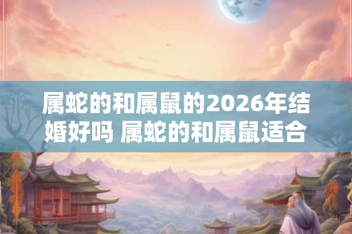 属蛇的和属鼠的2026年结婚好吗 属蛇的和属鼠适合几月结婚