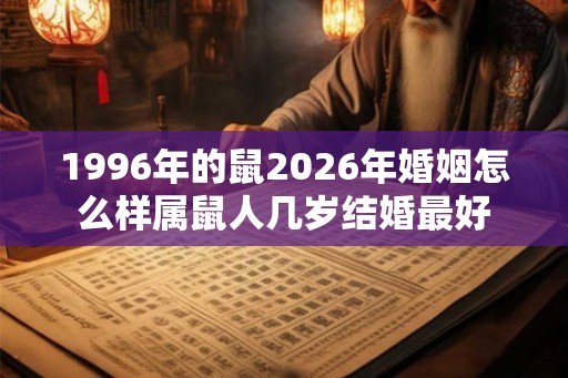 1996年的鼠2026年婚姻怎么样属鼠人几岁结婚最好