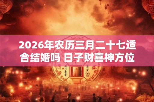 2026年农历三月二十七适合结婚吗 日子财喜神方位