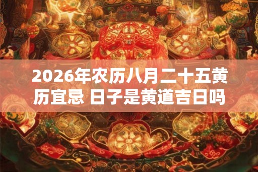 2026年农历八月二十五黄历宜忌 日子是黄道吉日吗