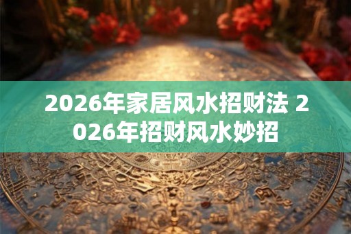 2026年家居风水招财法 2026年招财风水妙招