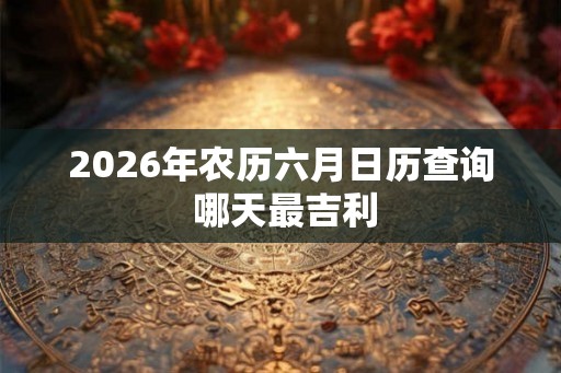2026年农历六月日历查询 哪天最吉利