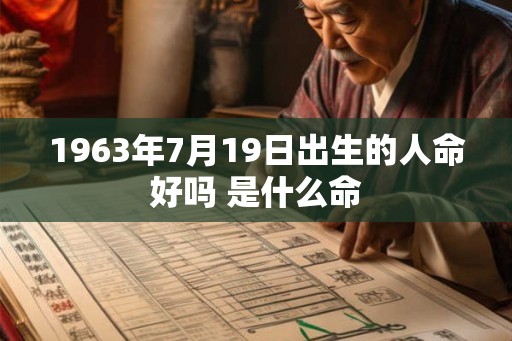 1963年7月19日出生的人命好吗 是什么命