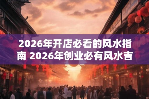 2026年开店必看的风水指南 2026年创业必有风水吉煞