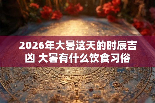2026年大暑这天的时辰吉凶 大暑有什么饮食习俗