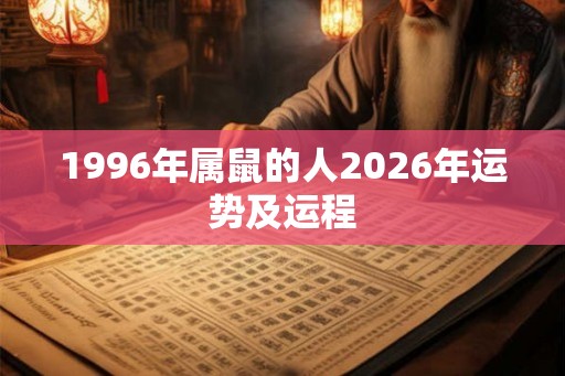 1996年属鼠的人2026年运势及运程